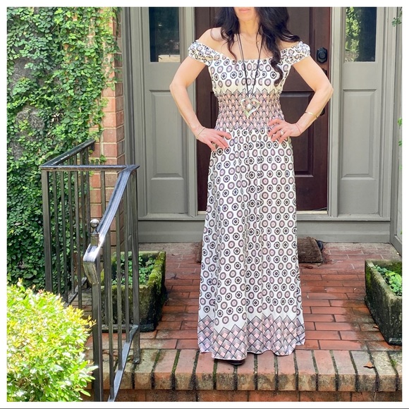 ✨LAST 1✨PRETTY OFF THE SHOULDER PEASANT MAXI DRESS - Picture 7 of 8